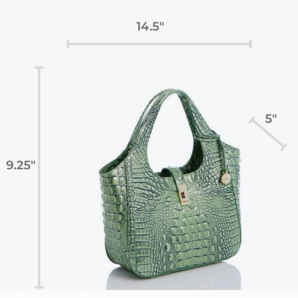 💚🔹️Brahmin 🔹️Small Carla Agave Melbourne Leather Shoulder Bag - Picture 5 of 11